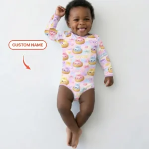 Custom Name Coquette Glitter Dumpling Bamboo Bodysuit