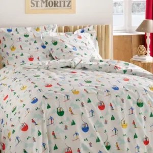 Parure de Lit Accessoires Enfant Mont Pyjama Blanc et Ivoire 4