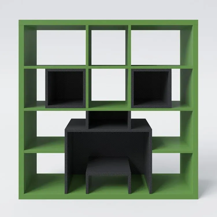 Minecraft Bücherregal „Creeper Cubes“ – mit 12 Fächern & Pixel-Design