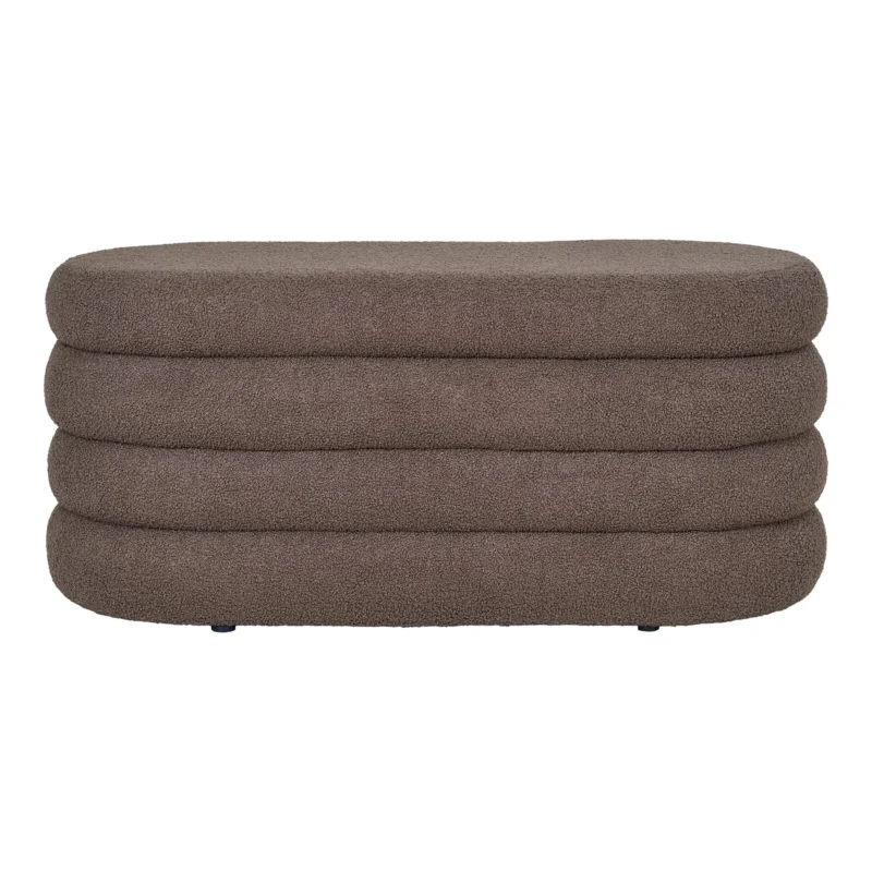 Sitzbank Philo Bouclé Braun mit Stauraum