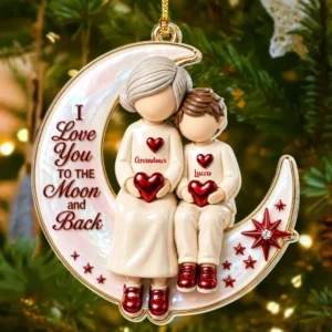 Love You To The Moon Acrylic Ornament