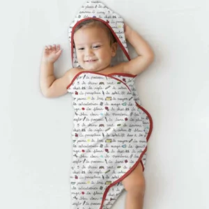 French Classroom Notes Hooded Bamboo Towel Set