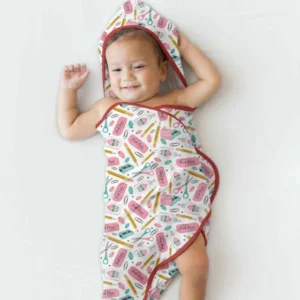 Pink Power School Supplies Hooded Bamboo Towel Set
