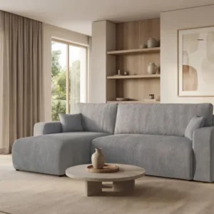 Designer Ecksofa Calva mit Schlaf- und Klappfunktion in Cord