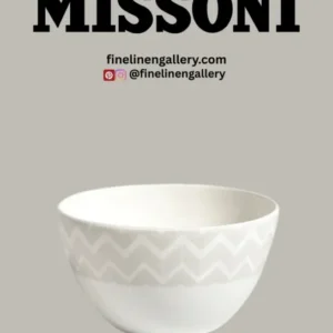 Missoni Home Rice Bowls ZIG ZAG Set of 6 White diam. 4.5" H 2.3 " - Palais Royal Linen Gallery