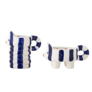 Kerzenhalter-Set Misu – handbemaltes Steingut in verschiedenen Farben (2er-Set)
