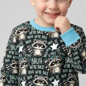 Bruh We're Back Raccoon Bamboo Crewneck Sweatshirt