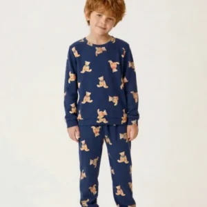 Pyjama enfant en micropolaire - Old Teddy Marine