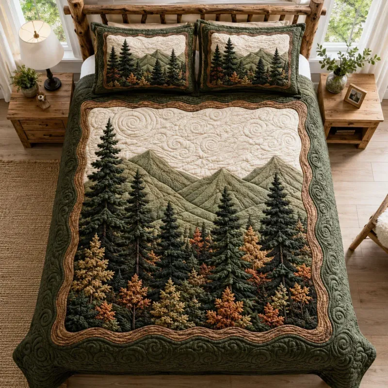 Autumn Forest Bamboo Quilt Bedding Set