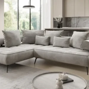 Designer Ecksofa Sydney Samt mit elektrischer Schlaffunktion
