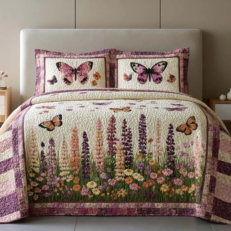 Butterfly Bliss Bamboo Quilt Bedding Set