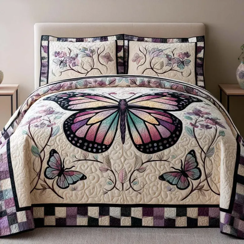 Butterfly Breeze Bamboo Quilt Bedding Set