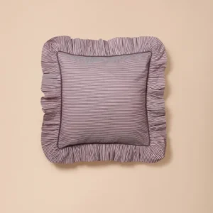 Cushion Cover in Fig Micro Stripe