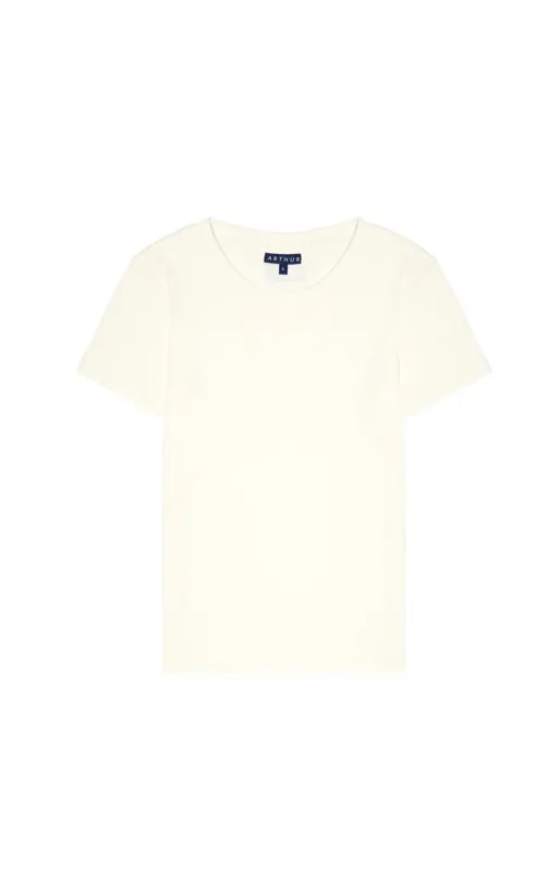 Tee-shirt Femme manches courtes Blanc et Ivoire 3