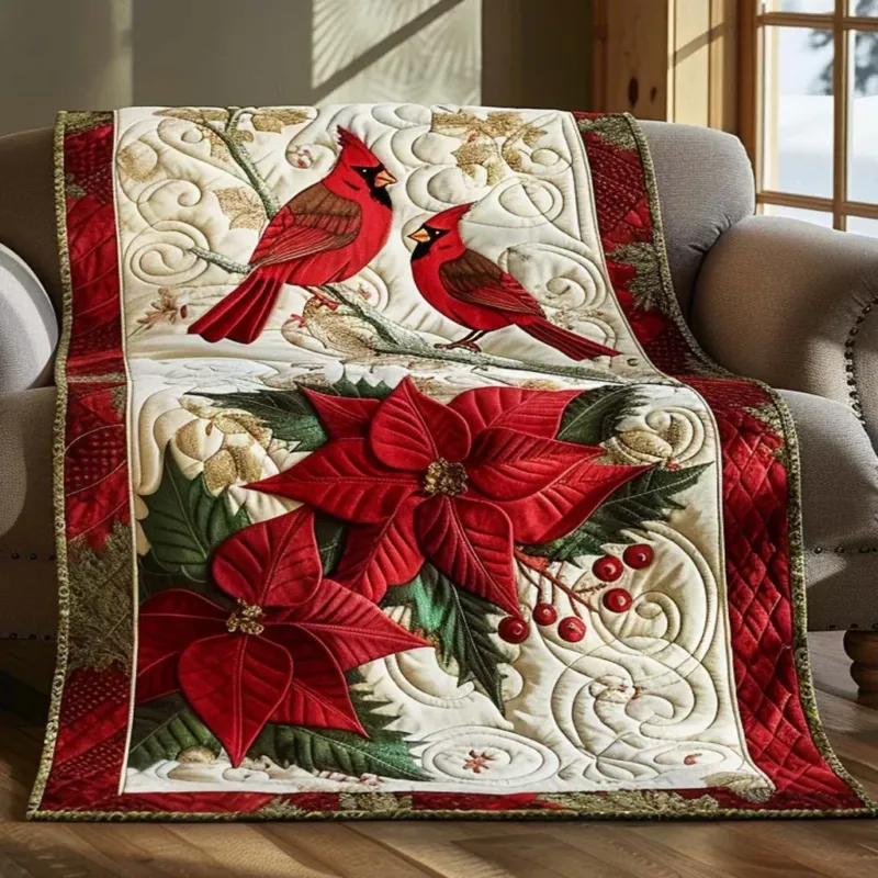 Cardinal Meadow Bamboo Quilt Blanket