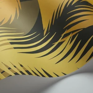 Cole and Son - Tapete Deco Palm Wallpaper-Tapeten-Cole & Son-Chratreuse on Charcoal S105/8035-TOJU Interior