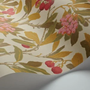 Cole and Son - Tapete Strawberry Tree Wallpaper-Tapeten-Cole & Son-Fuchsia Red & Olive on Safari S100/10047-TOJU Interior