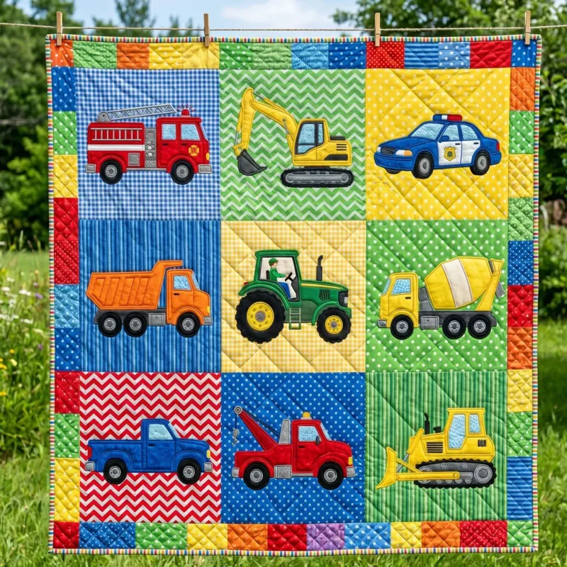 Construction Pals Bamboo Quilt Blanket