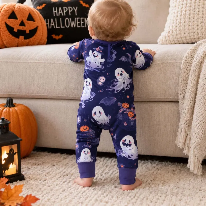 Cute Midnight Ghost Halloween Bamboo Convertible Zippy