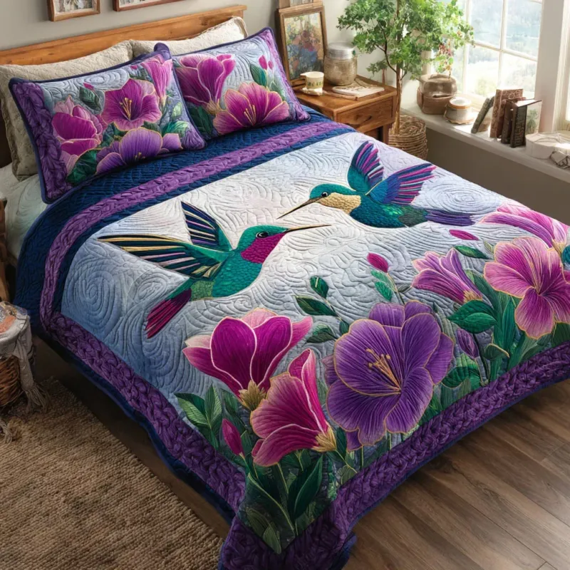 Floral Flight Bamboo Quilt Bedding Set