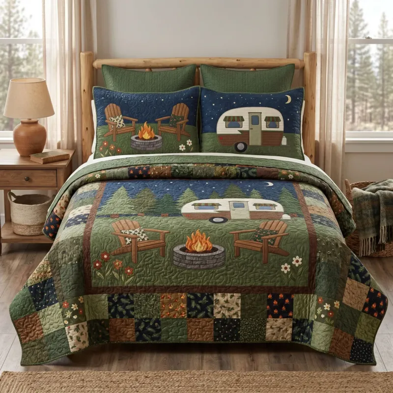 Forest Camp Bamboo Quilt Bedding Set
