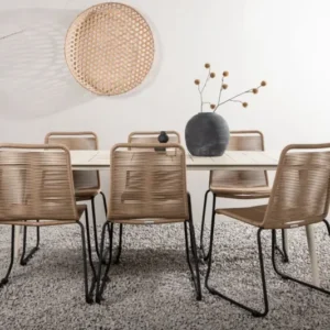 Garten Essgruppe Teneriffa– 7-teiliges Gartenmöbel-Set Beige/Braun