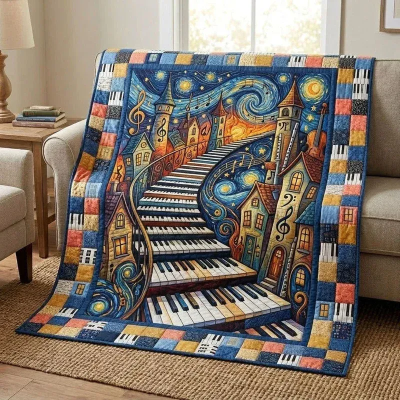 Gothic Key Stairway Bamboo Quilt Blanket