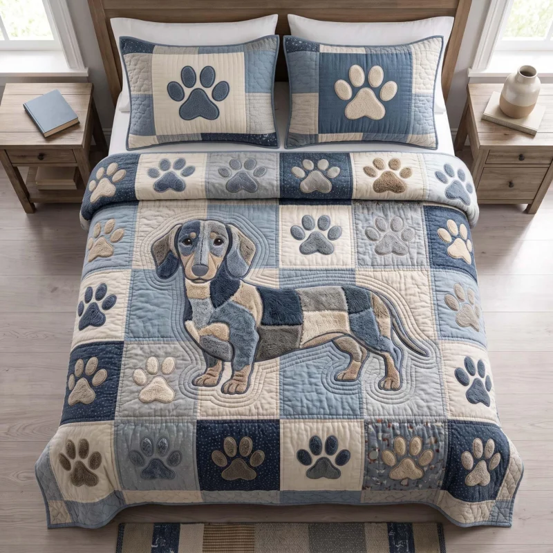 Hotdog Buddy Bamboo Quilt Bedding Set