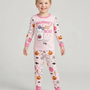 Custom Name Mommy's Lil' Boo Bamboo Two Piece Long Sleeve Pajama Set