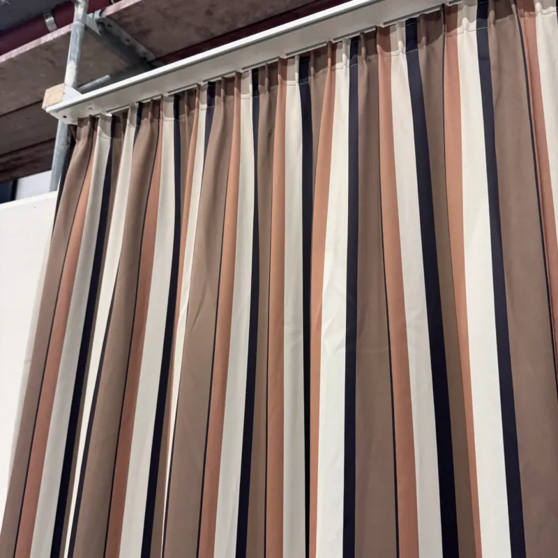 Gardine Braun Erdtöne 155x275 Streifen Verdunkler Vorhang Gebraucht
