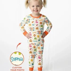 Custom Name Summer 2026 Cousin Crew Bamboo Two Piece Long Sleeve Pajama Set