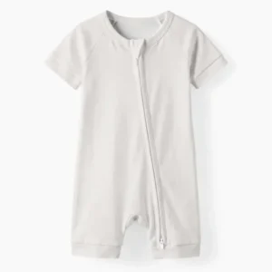 Oat Bamboo Shorty Zippered Romper