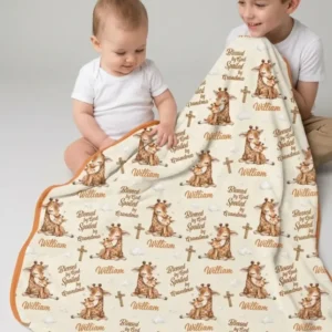Custom Name Blessed By God Spoiled By Grandma Bamboo Blanket