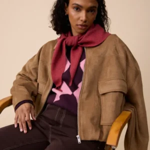 Merino Wool Triangle Scarf in Rust