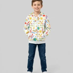 School Scribbles Bamboo Zip Hoodie