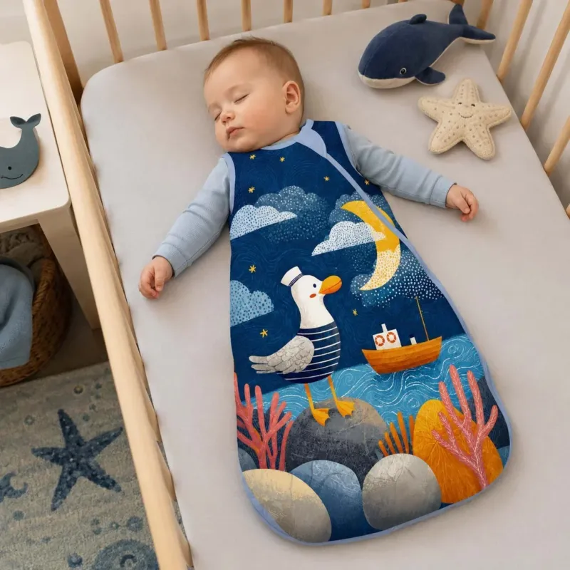 Moonlit Seagull Dreams Bamboo Sleep Bag