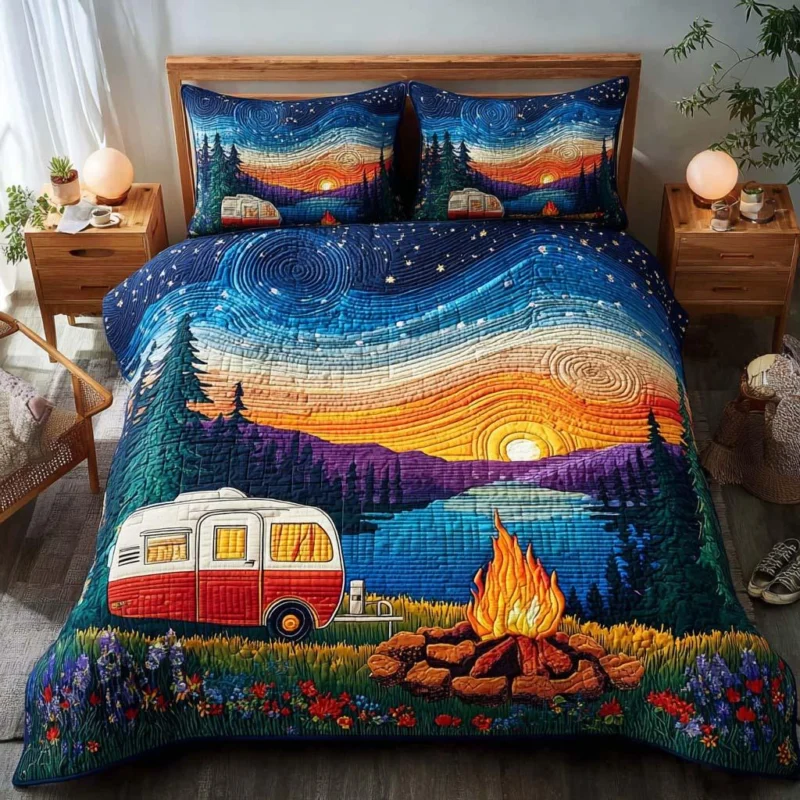Mountain Trail Escape Bamboo Quilt Bedding Set
