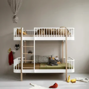 Lit Superposé Wood Original, Blanc/Chêne OLIVER FURNITURE