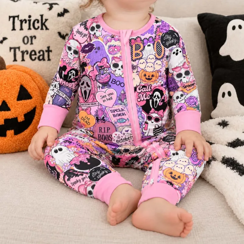 Pink Spooky Girl Halloween Bamboo Convertible Zippy