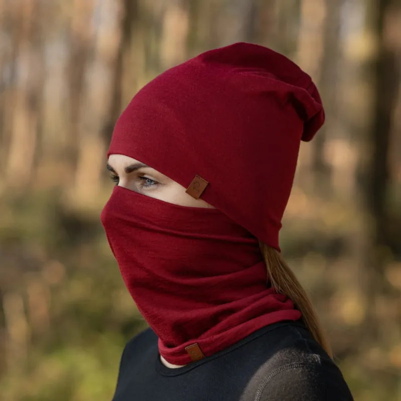 Damen Merino Mütze & Schlauchschal 2-teilig