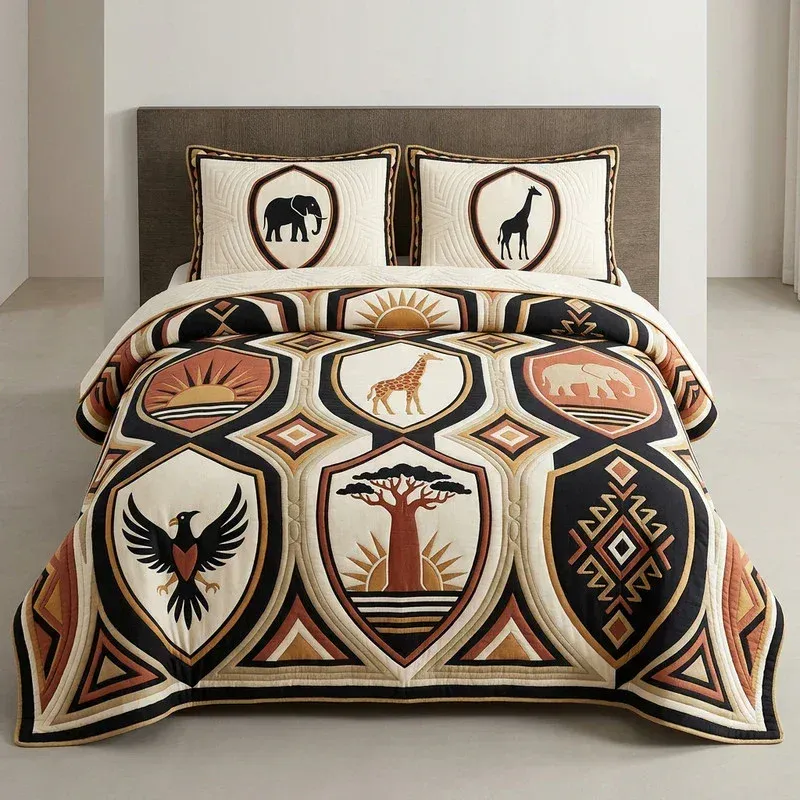 Shadow Grid Bamboo Quilt Bedding Set