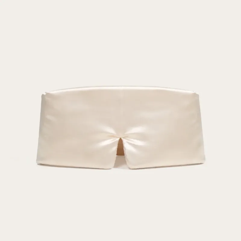 HappyBed Slaapmasker champagne set van 2 zijden slaapmaskers met verstelbare sluiting voor optimale huidverzorging en rustgevende nachtrust