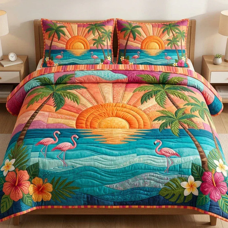 Sunset Beach Bamboo Quilt Bedding Set