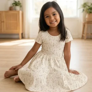 Soft Meadow Geese Bamboo Twirl Dress