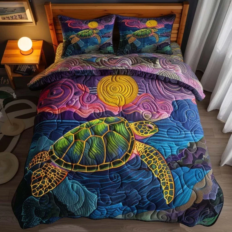 Turtle Ocean Breeze Bamboo Quilt Bedding Set