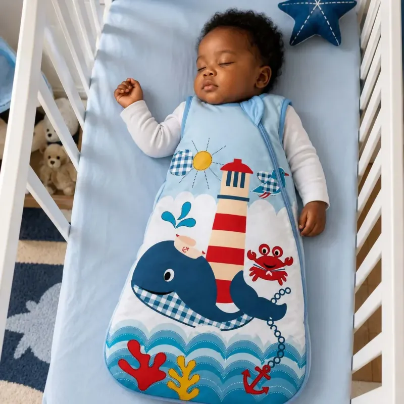 Whale Lighthouse Adventure Bamboo Sleep Bag
