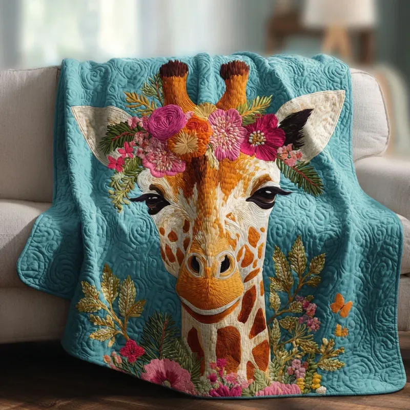 Wild Giraffe Bamboo Quilt Blanket
