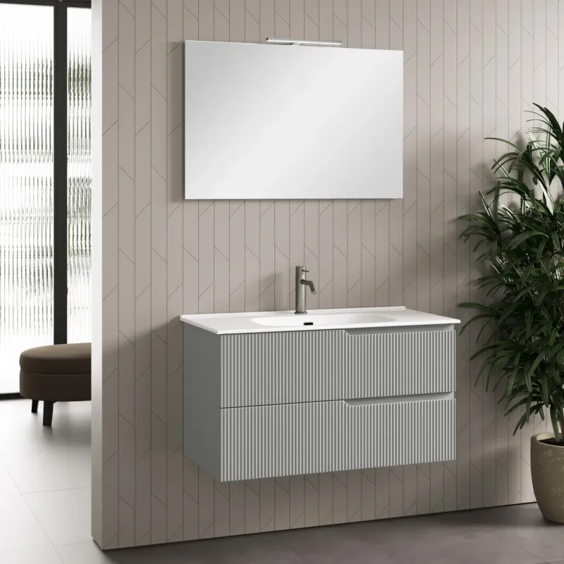 Composizione 4 pezzi ZIP grigio opaco 91cm