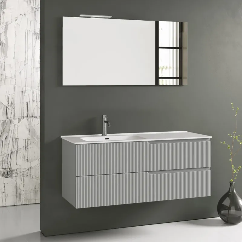 Composizione vasca SX 4 pezzi ZIP grigio opaco