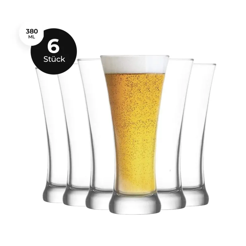 HELDENA Sorgun Gläser 380 ml, 6er Set aus transparentem Glas